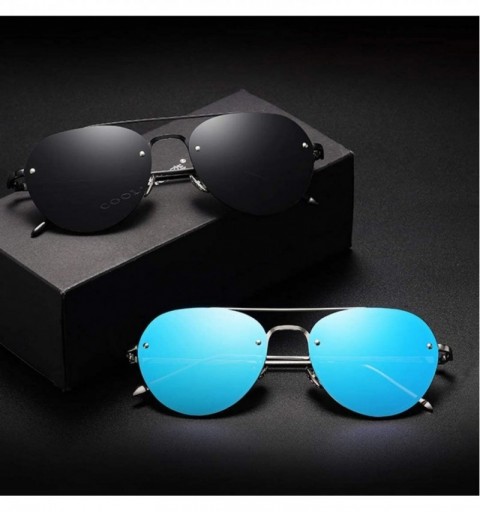 Rimless Polarized Sunglasses Women Men Driving Pink Sun Glasses Fashion Aviation Metal Frame Rimless Sunglasses - CI18RDTL0XI...