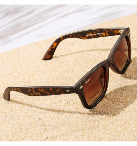 Wayfarer Polarized Sunglasses for Men 80's Retro Driving Sun Glasses Acetate Frame 100% UV - Tortoise/Brown - C018LKH9SLH $14.88