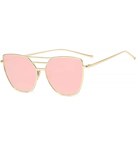 Goggle Metal Luxury Vintage Coated Mirror Sunglasses Women Er Fashion Retro Trand Sun Glasses Uv400 Oculos - Green - CQ199CL9...