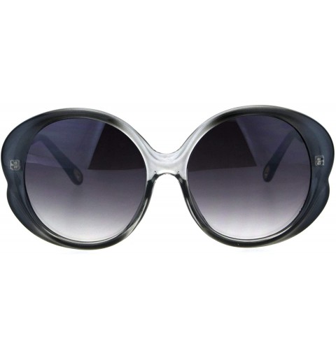 Oversized Womens Plastic Butterfly Designer 90s Fashion Sunglasses - Grey Clear Smoke - C618HUC6Y9I $11.13