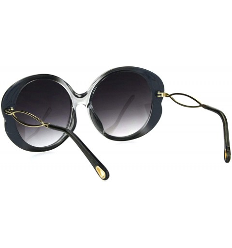 Oversized Womens Plastic Butterfly Designer 90s Fashion Sunglasses - Grey Clear Smoke - C618HUC6Y9I $11.13