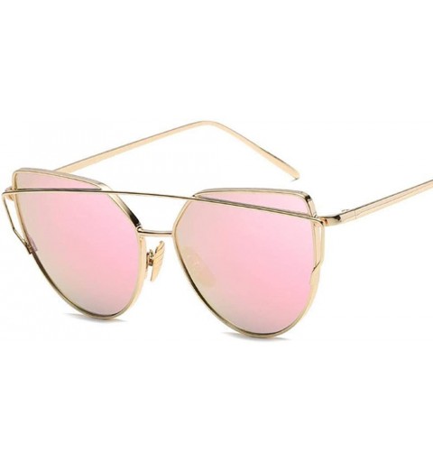 Oversized New Fashion Cat Eye Sunglasses Women Luxury Brand Design Mirror Lens C17 - C7 - CI18YQU2WIZ $19.55