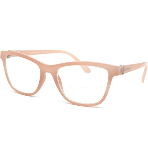 Rectangular Womens Horn Rim Rectangular Bi-focal Reading Glasses - Beige - CT193XQMK43 $12.05