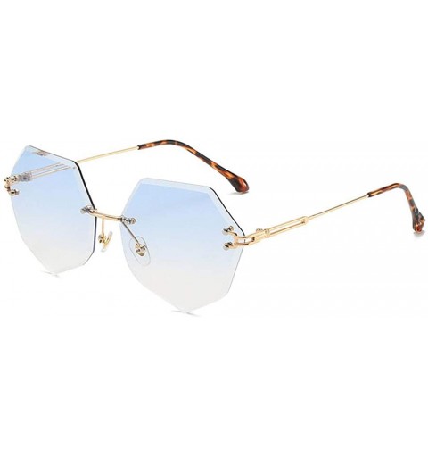 Rimless Rimless Colored Sunglasses Ocean Glasses Female Sunshade Glasses - 4 - C4198R6OWX8 $30.38