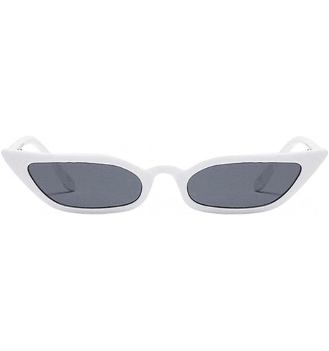 Cat Eye Ladies Vintage Cat Eye Small Frame Eyewear Sunglasses - White - CW18EX2ICAL $7.39