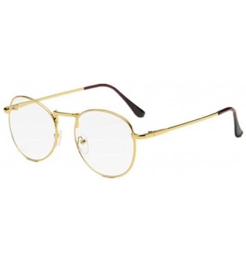 Goggle Men Eyeglasses Round Eyeglasses Women Optical Computer Eye Glasses Frame - Gold - C61833HUXY5 $17.90