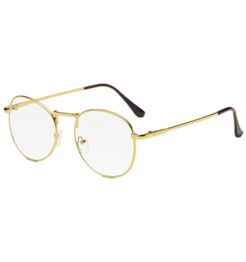 Goggle Men Eyeglasses Round Eyeglasses Women Optical Computer Eye Glasses Frame - Gold - C61833HUXY5 $7.26
