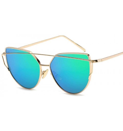 Oversized New Fashion Cat Eye Sunglasses Women Luxury Brand Design Mirror Lens C17 - C7 - CI18YQU2WIZ $11.59