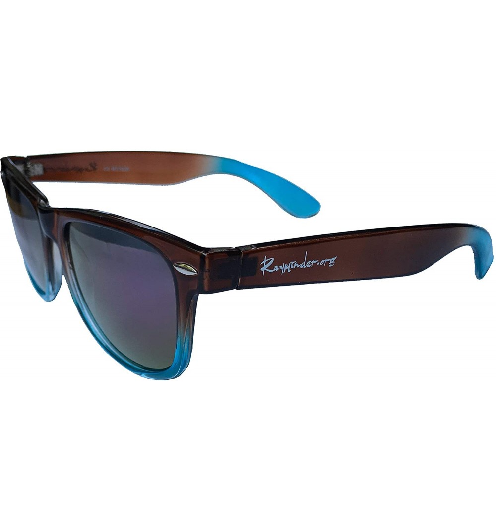 Wayfarer Original Polarized Rayminder Sunglasses - Brown Translucent Turquoise Gradient - CN18XHD3EQ6 $47.70