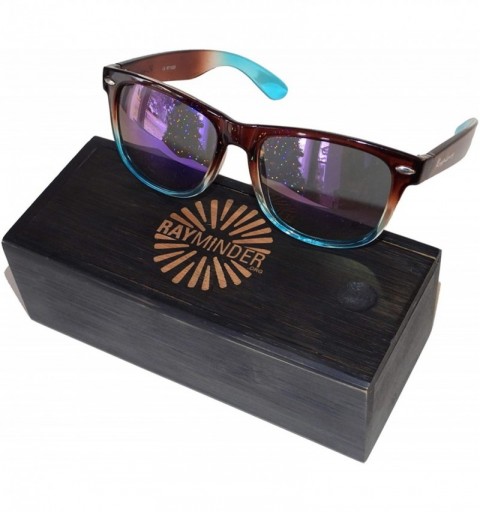 Wayfarer Original Polarized Rayminder Sunglasses - Brown Translucent Turquoise Gradient - CN18XHD3EQ6 $47.70