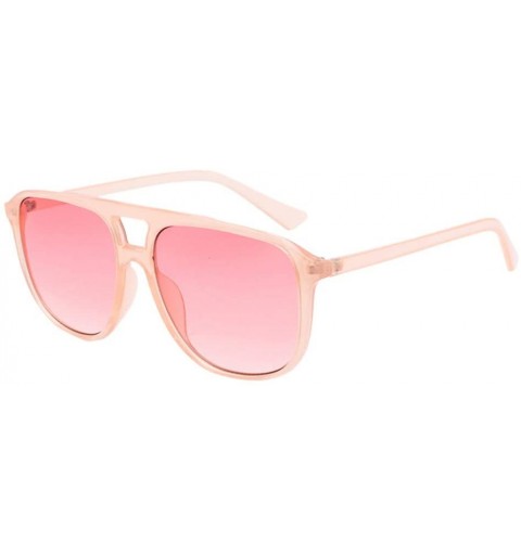 Goggle Polarized Gradient Sunglasses for Women Men Mirrored Lens Fashion Goggle Eyewear Luxury Accessory (Pink) - Pink - C219...