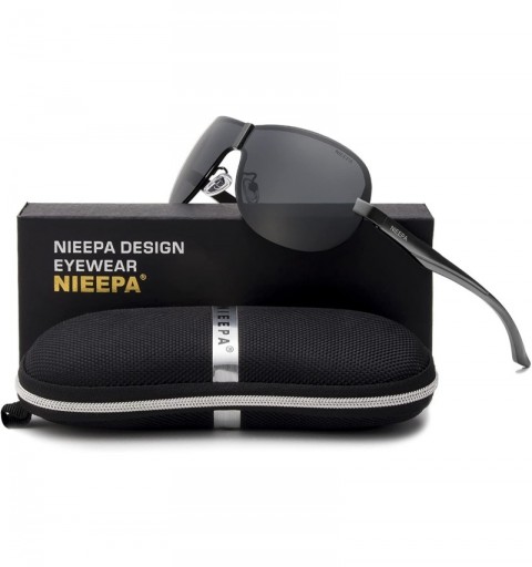 Aviator Polarized Sunglasses Men Outdoor Oversized Goggles Sports Sun Glasses - Grey Lens/Gun Frame - CK187AQOZ25 $11.19