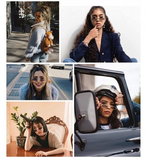 Rimless Vintage Small Sunglasses Oval Slender Metal Frame Candy Colors B2277 - 05 Glod Frame Grey Lens - C218KQL9SG5 $10.50