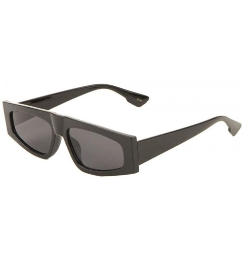 Round Diagonal Top Round Wide Geometric Retro Sunglasses - Black - CN197S7UOO3 $15.42
