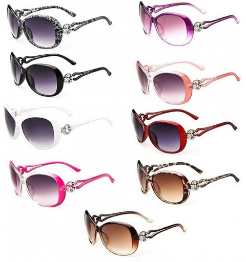 Oval Women Fashion Oval Shape UV400 Framed Sunglasses Sunglasses - Rose Red - CL196YURKZ7 $29.72