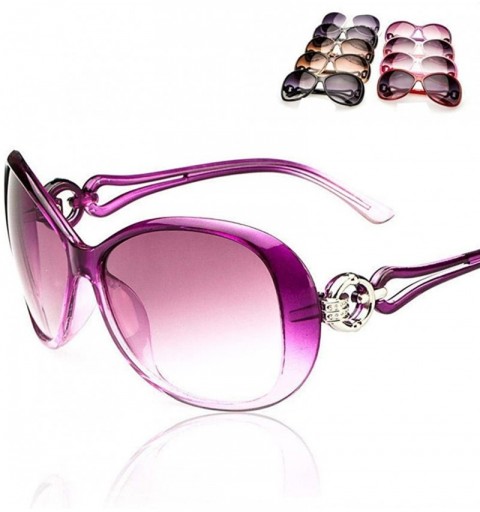 Oval Women Fashion Oval Shape UV400 Framed Sunglasses Sunglasses - Rose Red - CL196YURKZ7 $10.97