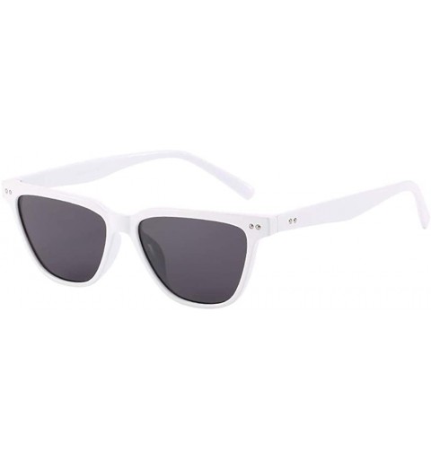 Square Women Vintage Sunglasses Retro Big Frame Square Shaped UV400 Retro Eyewear Fashion Ladies - White - CS196EZ6G0Q $7.80