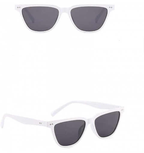 Square Women Vintage Sunglasses Retro Big Frame Square Shaped UV400 Retro Eyewear Fashion Ladies - White - CS196EZ6G0Q $7.80