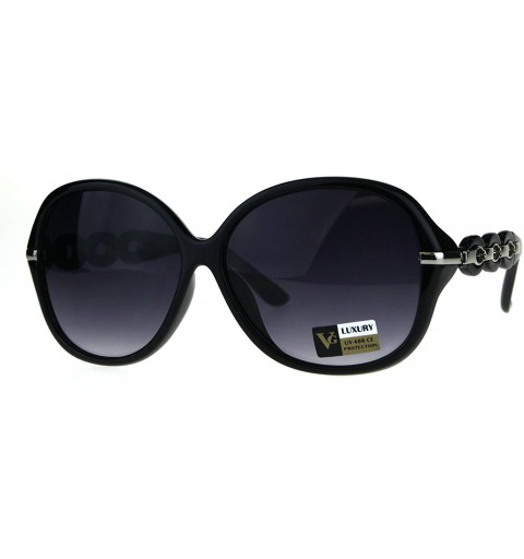 Butterfly Womens Oversize Diva Round Butterfly Designer Fashion Plastic Sunglasses - Black Smoke - C8180CI4S0U $10.22