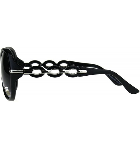 Butterfly Womens Oversize Diva Round Butterfly Designer Fashion Plastic Sunglasses - Black Smoke - C8180CI4S0U $10.22
