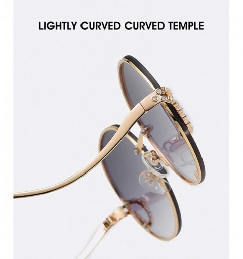 Round Oversized Gradient Fashion Sunglasses Protection - Gray Gradient Lenses - C1199RIM2TO $27.70