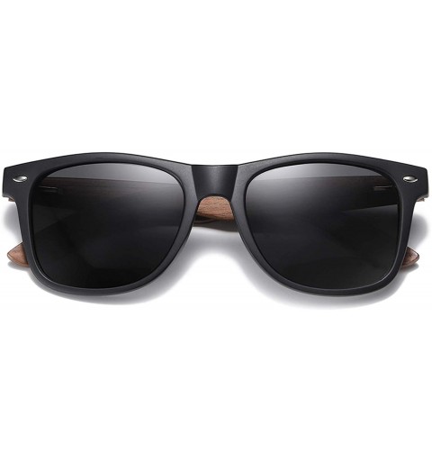 Goggle Walnut Wooden Polarized Men's Sunglasses Square Frame Sun Glasses Women Oculos De Sol Masculino S7061h - Brown - C7198...