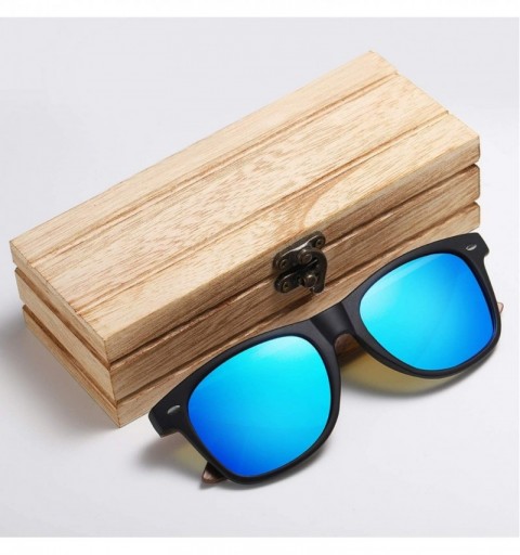 Goggle Walnut Wooden Polarized Men's Sunglasses Square Frame Sun Glasses Women Oculos De Sol Masculino S7061h - Brown - C7198...