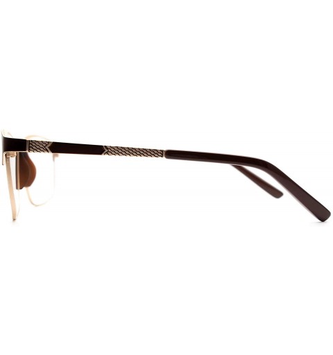 Rectangular Eyeglasses 6809 Fashion Rectangular - for Womens-Mens 100% UV PROTECTION - Brown-silver - CX192TGE2R7 $32.25