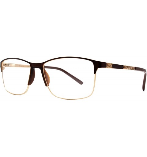 Rectangular Eyeglasses 6809 Fashion Rectangular - for Womens-Mens 100% UV PROTECTION - Brown-silver - CX192TGE2R7 $32.25