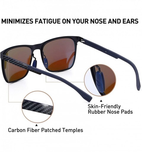 Oversized Mens Polarized Sunglasses Large UV Protection Carbon Fiber Oversized for Sport Driving - Blue Lens - CR18HG0M9R9 $2...