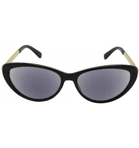 Cat Eye Cateye Rhinestone Womens Full Lens Reading Sunglasses R103 - Black/Gold Frame Gray Lenses - CQ18IK52I9C $19.26