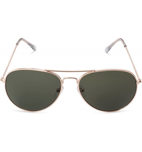 Round Classic Aviator Pilot Flat Lens Sunglasses For Men and Women with Protective Bag - 100% UV Protection - C1188CY95IT $17.61