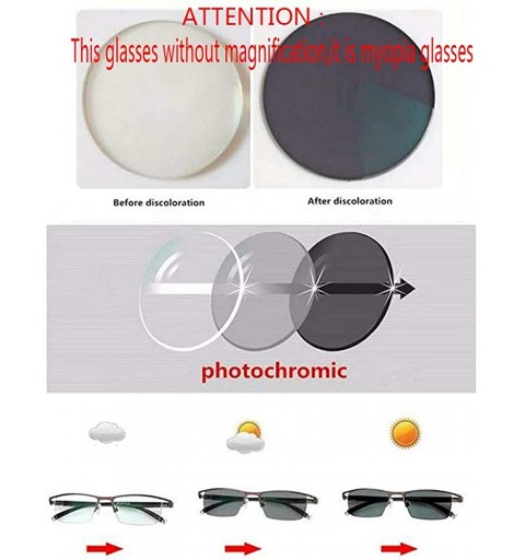 Square Photochromic Sunglasses High end Transition Nearsighted - Silver - CZ193TQSL6H $18.42