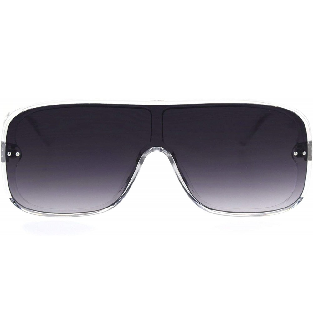 Shield Mens Robotic Flat Top Minimal Shield Mob Sunglasses - Clear Smoke - C718SH0MSXR $15.60