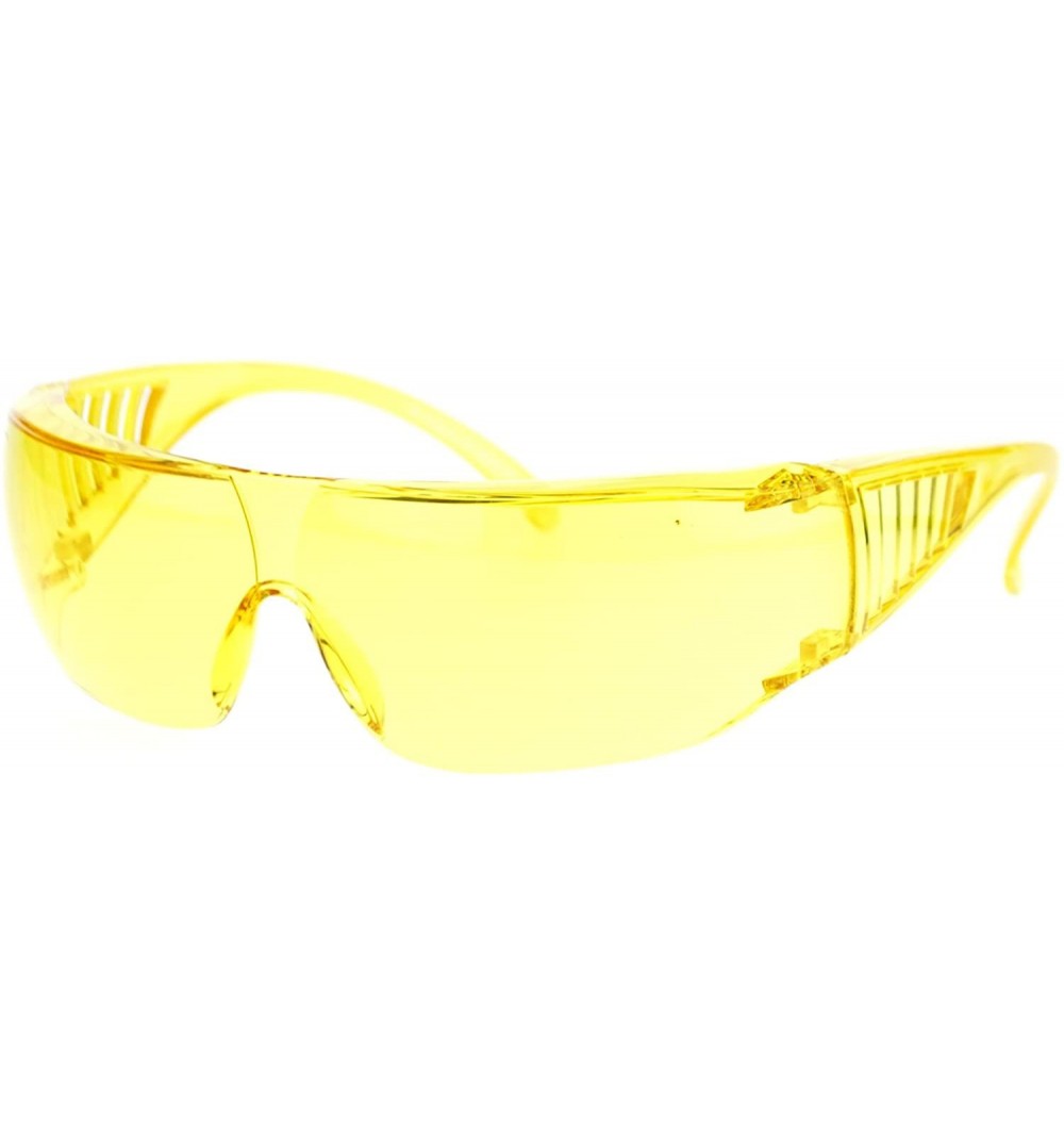 Shield Light Weight Fit Over Safety Eye Glasses & Sunglasses - Yellow - CO11ZKXKBSP $7.89