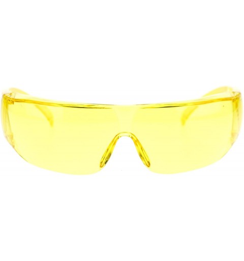 Shield Light Weight Fit Over Safety Eye Glasses & Sunglasses - Yellow - CO11ZKXKBSP $7.89