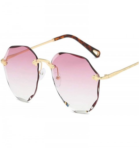 Rimless 2019 Sunglasses For Women Rimless Cutting Ocean Lens Brand Designer Shades Sun Glasses Men - 8 - CN18W7823UY $11.06