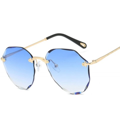 Rimless 2019 Sunglasses For Women Rimless Cutting Ocean Lens Brand Designer Shades Sun Glasses Men - 8 - CN18W7823UY $11.06