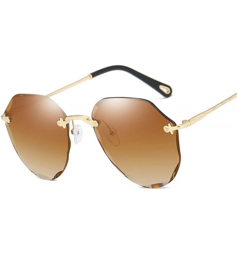Rimless 2019 Sunglasses For Women Rimless Cutting Ocean Lens Brand Designer Shades Sun Glasses Men - 8 - CN18W7823UY $11.06