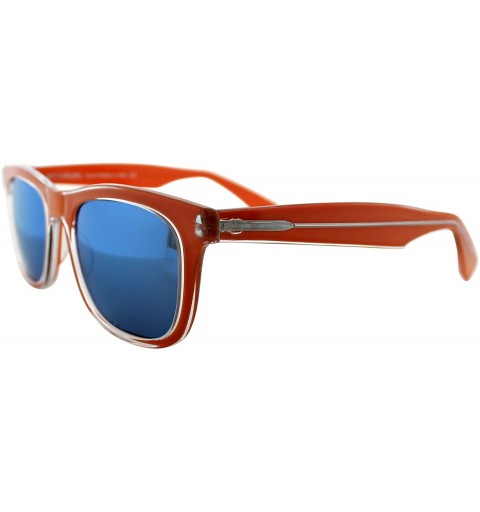 Square Italian Handmade Acetate Sunglasses - Non-Prescription/Rx-able Designer Glasses Frame for Women Men - CX18T3Y3UHU $21.94