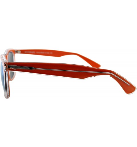 Square Italian Handmade Acetate Sunglasses - Non-Prescription/Rx-able Designer Glasses Frame for Women Men - CX18T3Y3UHU $21.94
