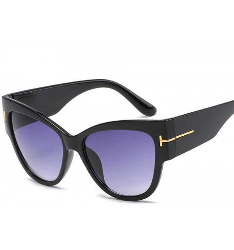 Aviator Retro Cat Eye Wood Grain Sunglasses Women Men Wide Legs Female Sun Glasses 1 - 7 - C018XE9UM4D $9.64