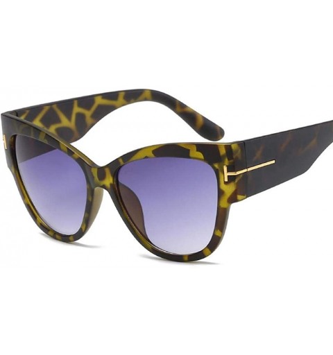 Aviator Retro Cat Eye Wood Grain Sunglasses Women Men Wide Legs Female Sun Glasses 1 - 7 - C018XE9UM4D $9.64