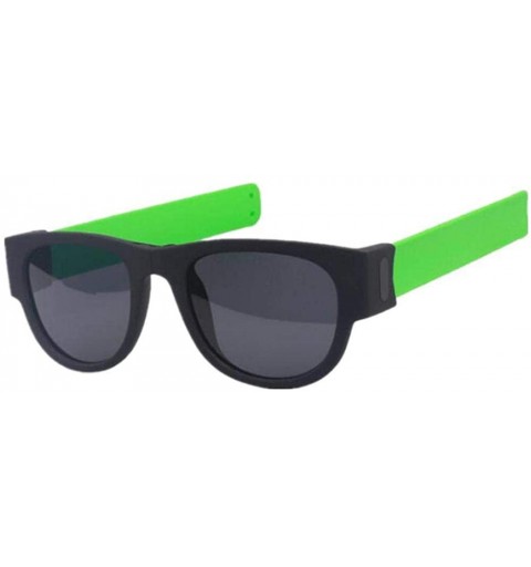 Aviator Creative Foldable Men Women Sunglasses Wristband Slappable Sun Glasses Black - Purple - CV18XQZL3X6 $9.50