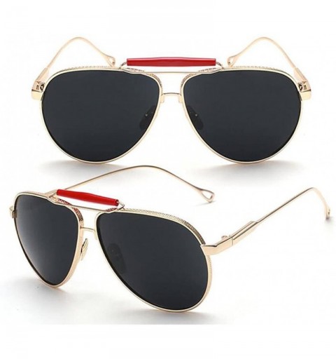 Goggle Unisex Cat Eye Hollow Metal Frame Sunglasses Retro Style Anti-UV Goggles Eyewear - Gold Frame/Black - CI12KCVBRIR $8.38