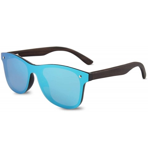 Sport Wooden Sunglasses Polarized For Men Women One Piece Mirrored Rimless Eyewear UV400 For Driving Sport Travel - C818XEXDN...