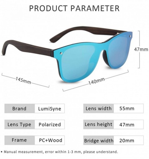 Sport Wooden Sunglasses Polarized For Men Women One Piece Mirrored Rimless Eyewear UV400 For Driving Sport Travel - C818XEXDN...