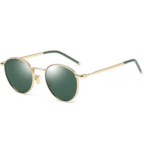 Round Vintage Polarized Hippie Sunglasses Glasses - Green - CM194GSK7WR $8.73
