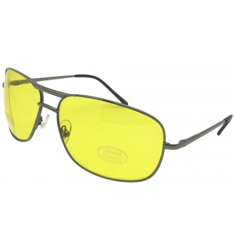 Aviator Modified Aviator Yellow Lens Sunglasses Y8 - Pewter Frame-yellow Lenses - CD189KCUOKY $10.12