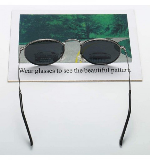 Round Retro Round Sunglasses Men Polarized UV400 Sun Glasses Male Driving Metal - Silver With Black - CY18R2MCOI6 $9.28